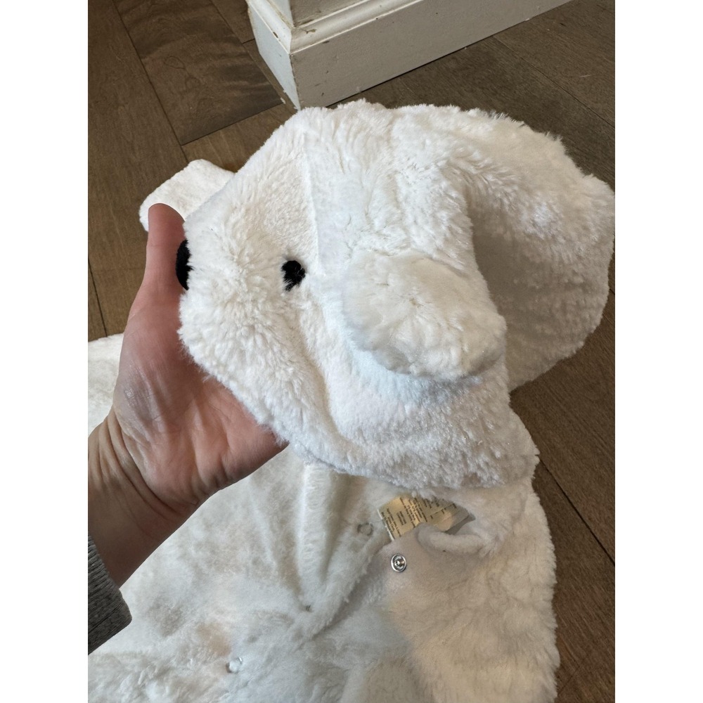 Pottery Barn Kids‎ Bear Costume Baby 12-24 Months White Faux Fur Hooded Bunting - Picture 5 of 7
